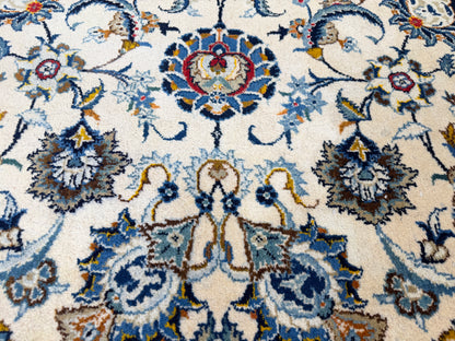 9’4”x13’3” Hand-Knotted Wool Persian Kashan Area Rug