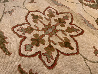 13’1”x16’2” Hand-Knotted Wool Oushak Area Rug Handmade All-over Carpet