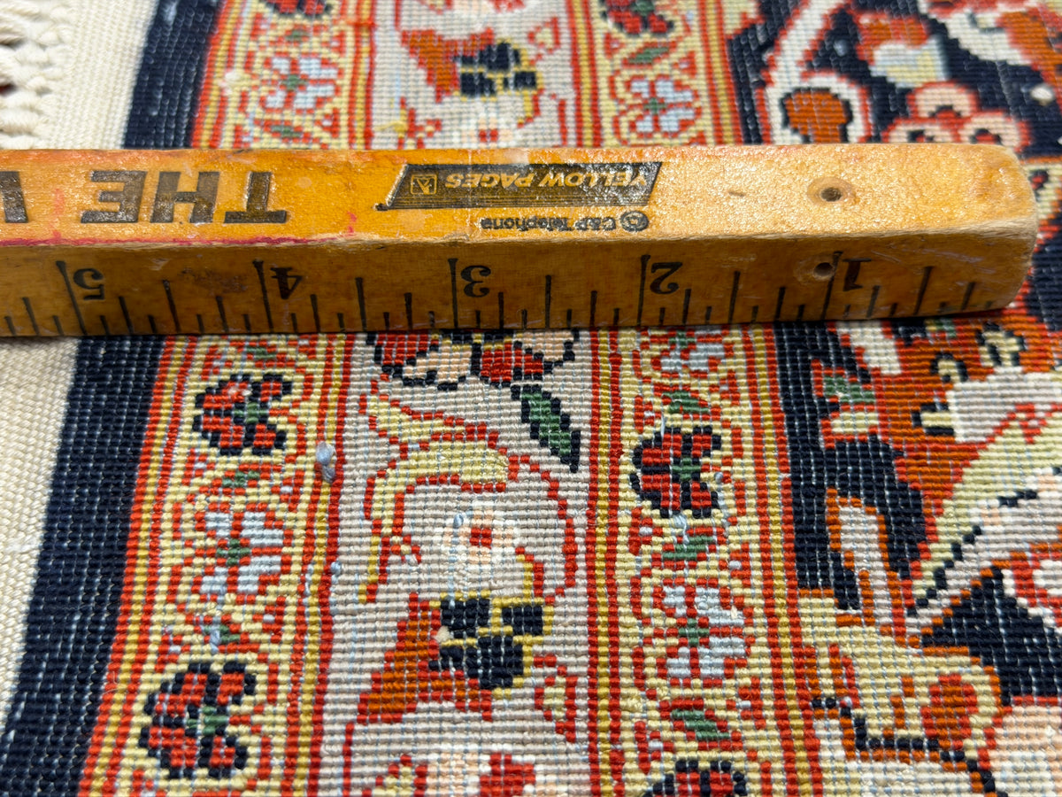 Hand-Knotted 100% Silk Persian Kashan Rug - 6'10"x9'9"