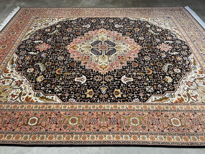 8’1”x10’ Hand-Knotted Fine Wool & Silk Herize Area Rug - Handmade Carpet 8x10