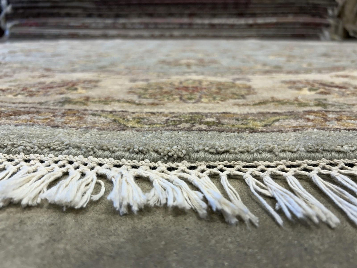 8’ Diameter Hand-knotted Wool Round Area Rug - Handmade Carpet 8x8 Green