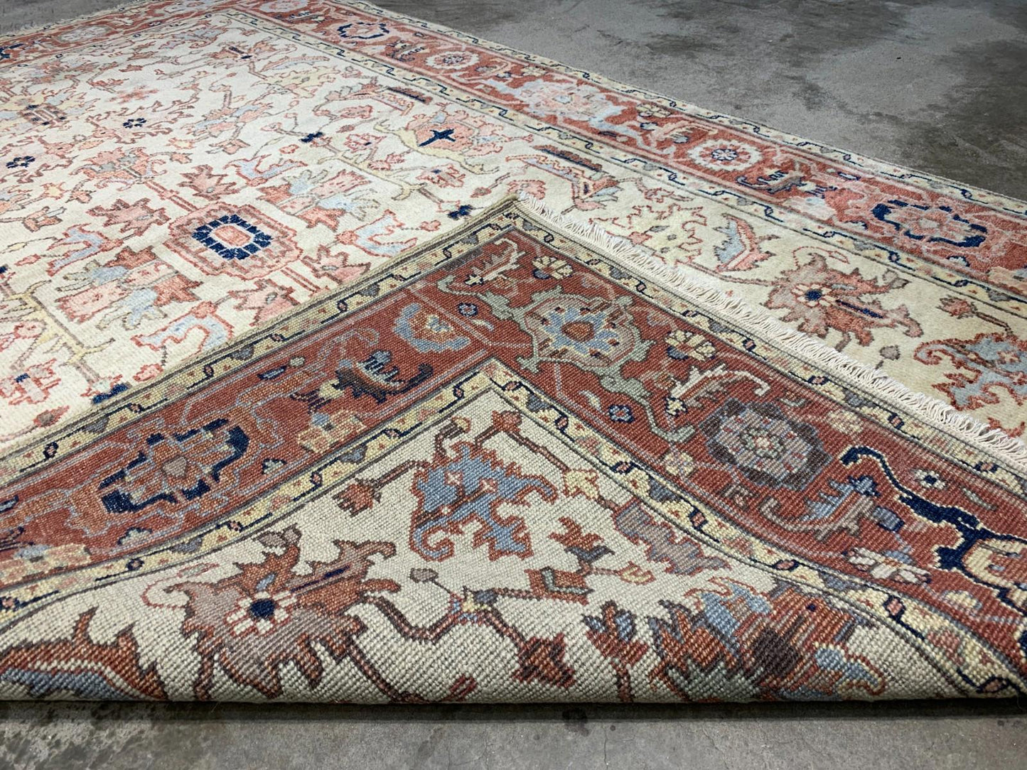 6'x8' Antique Hand-Knotted Wool IndoMahal Area Rug - Handmade Carpet 6x8