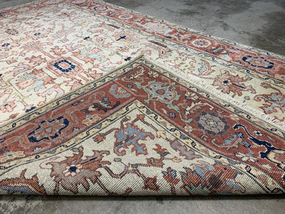 6'x8' Antique Hand-Knotted Wool IndoMahal Area Rug - Handmade Carpet 6x8