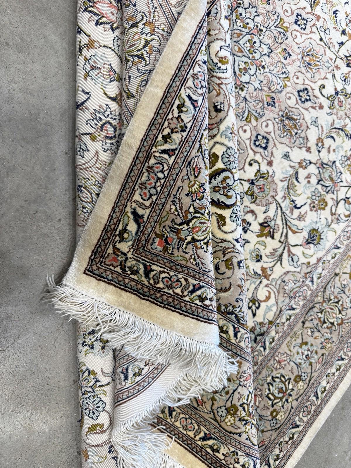 3x5 Luxurious Fine Hand-Knotted 100% Silk Persiane Qume Rug Handmade Beige