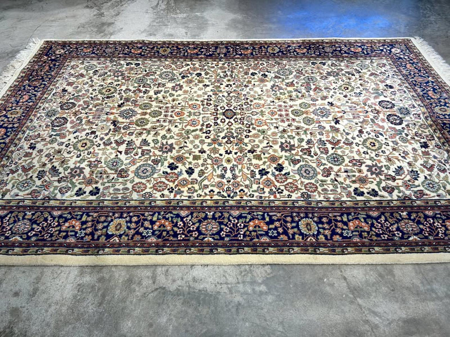6'8"x9'1" Handmade 100% Wool IndoTabriz Rug