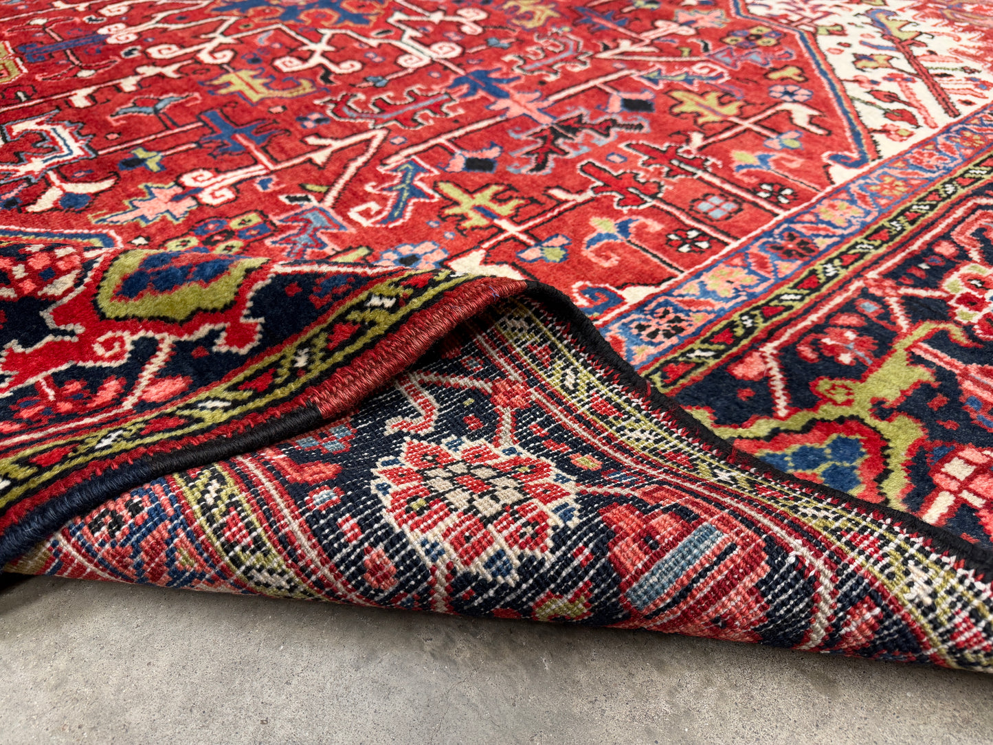 Hand-Knotted Persian Heriz Rug - 7’9”x9’6”