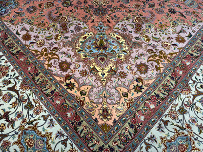 9’7”x14’ Hand-Knotted 70 Raj Persian Tabriz Rug - Signed Beirami