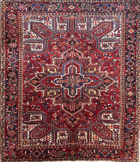 Hand-Knotted Persian Heriz Rug - 7'9"x9'1"