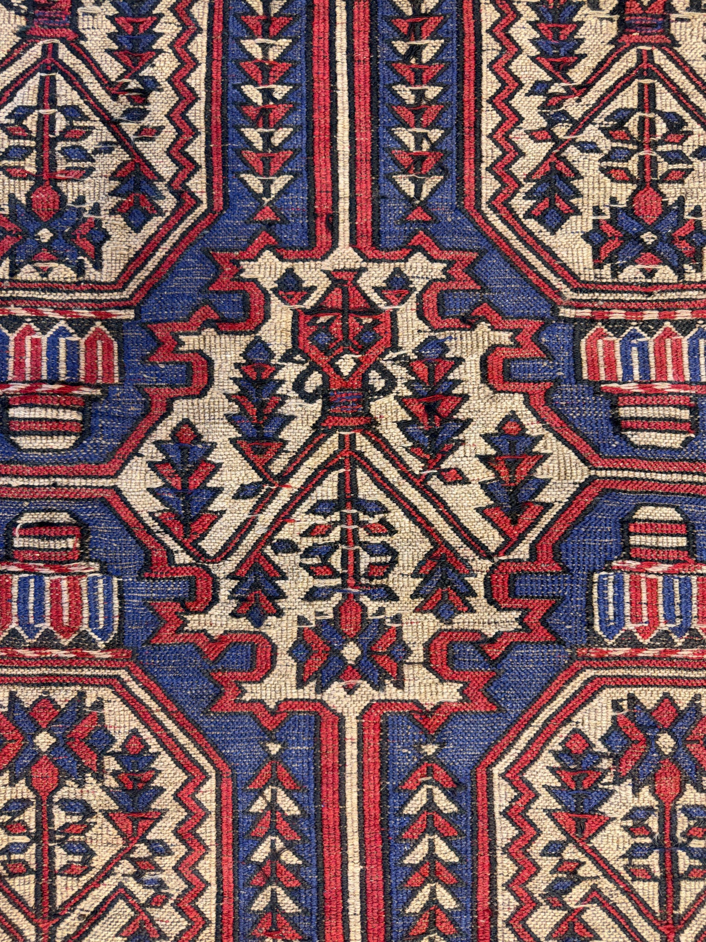 4’8”x5’10” Hand-Knotted Wool Flatweave Oriental Area Rug