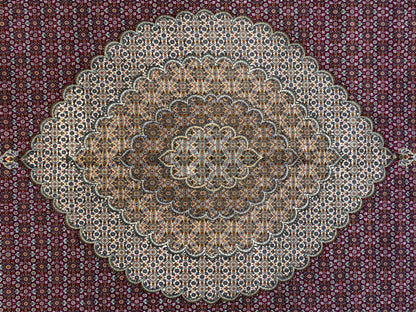 Hand-Knotted Persian Tabriz Mahi Rug - 10’x13’5”