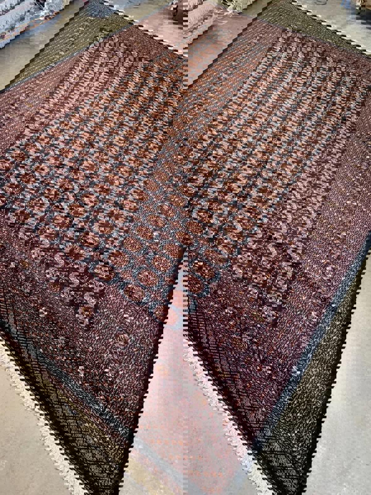 10'2"x13'3" Handmade 100% Wool Bokhara Rug