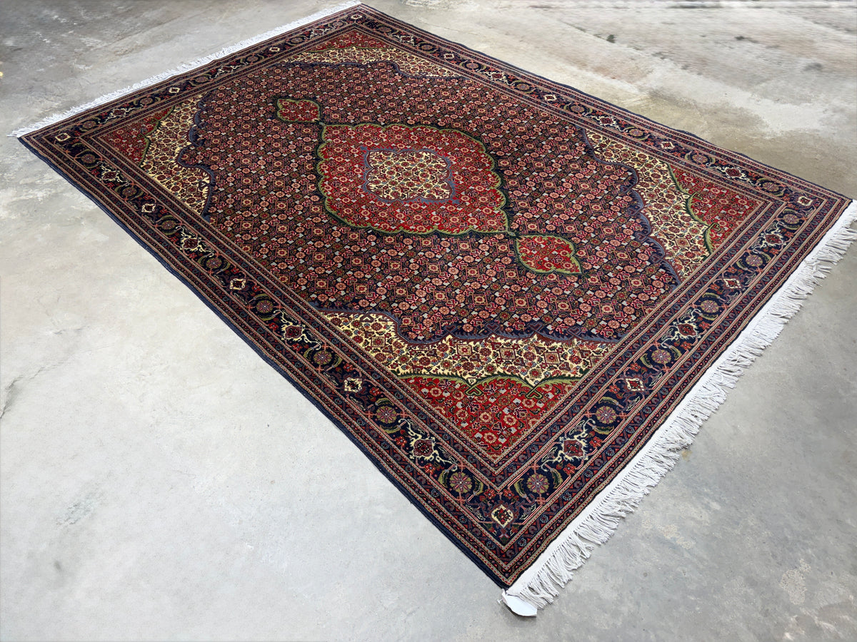 Hand-Knotted Persian Tabriz Mahi Rug - 6'7"x9'4"