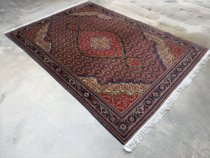 Hand-Knotted Persian Tabriz Mahi Rug - 6'7"x9'4"