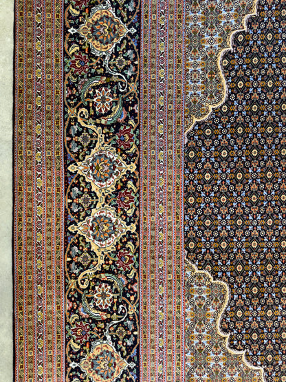 Hand-Knotted Persian Tabriz Mahi Rug - 10’x13’7”