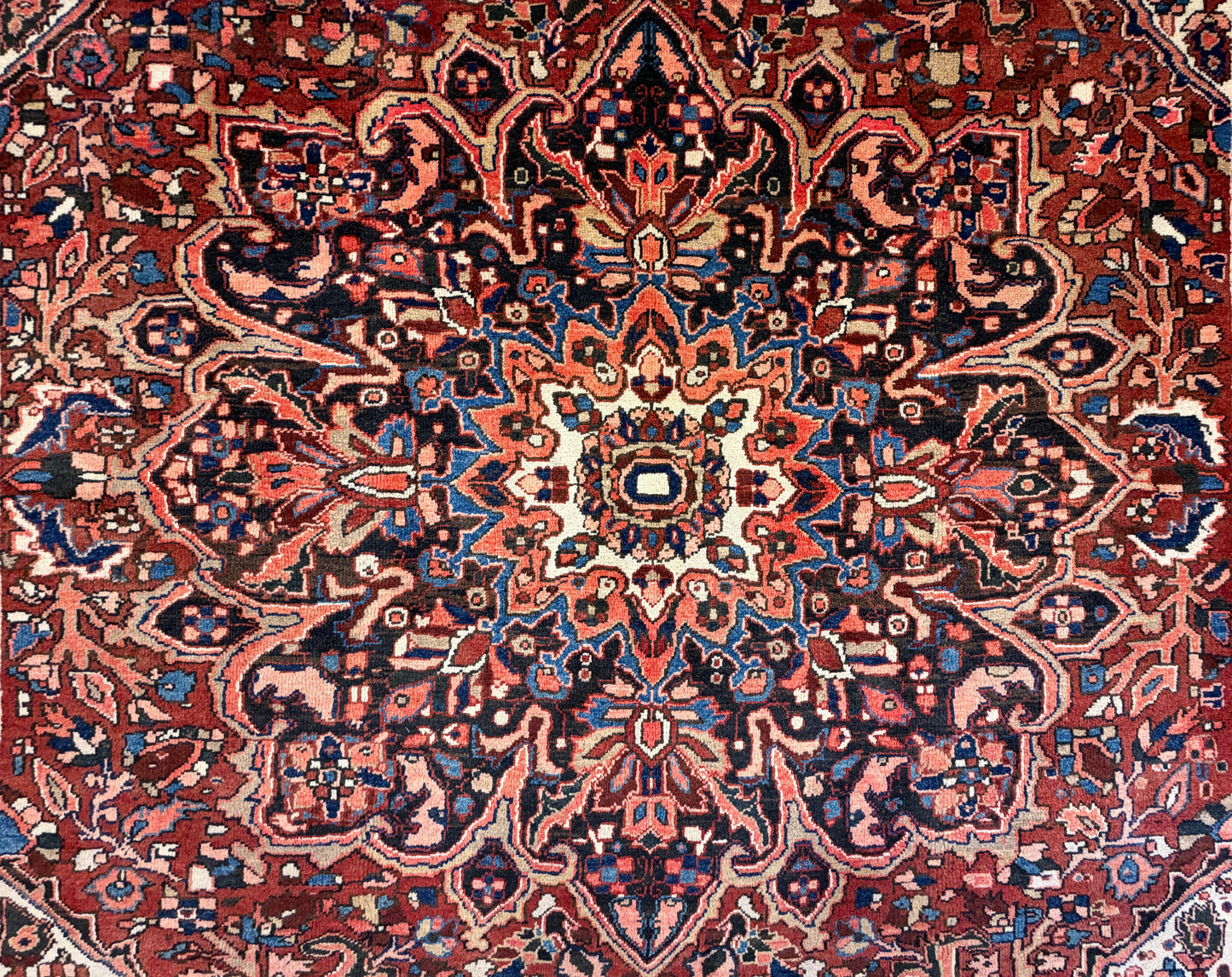 9’1”x11’9” Hand-Knotted Persian Heriz Area Rug