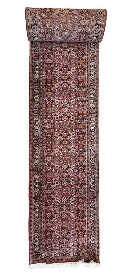 Hand-Knotted Herati Runner - 2’7”x19’6”