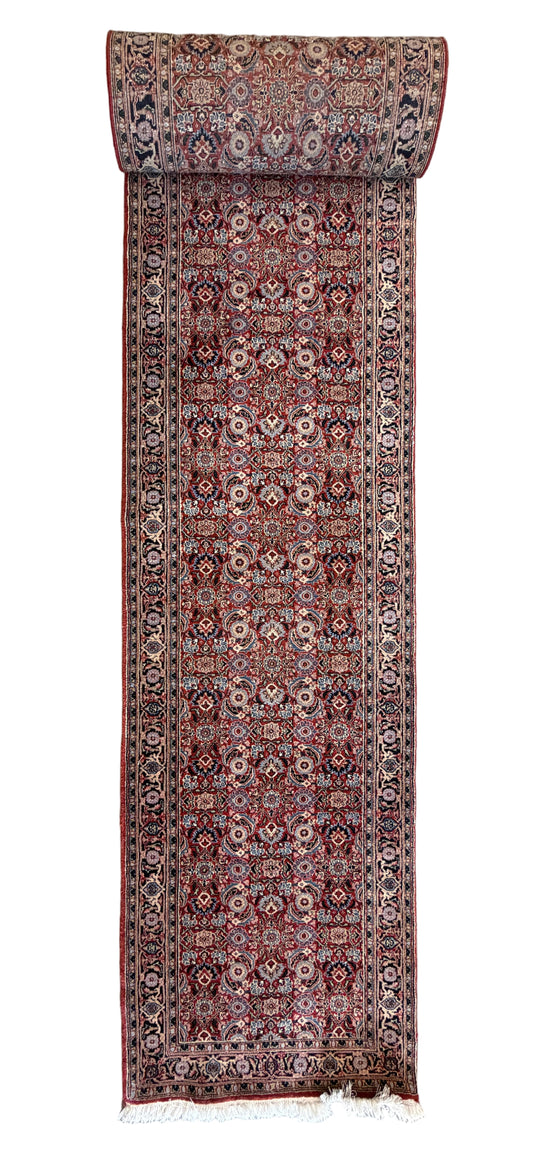Hand-Knotted Herati Runner - 2’7”x19’6”