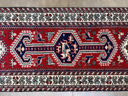Hand-Knotted Kazak Runner - 2’6”x14’1”