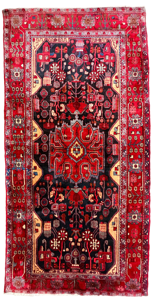 Hand-Knotted Persian Nahavand Rug - 5'x9'11"