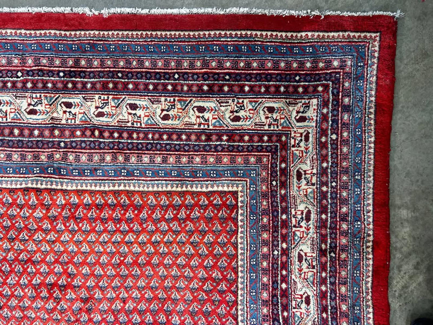 7'6"x8'5" Handmade 100% Wool Persian Sarouk Rug