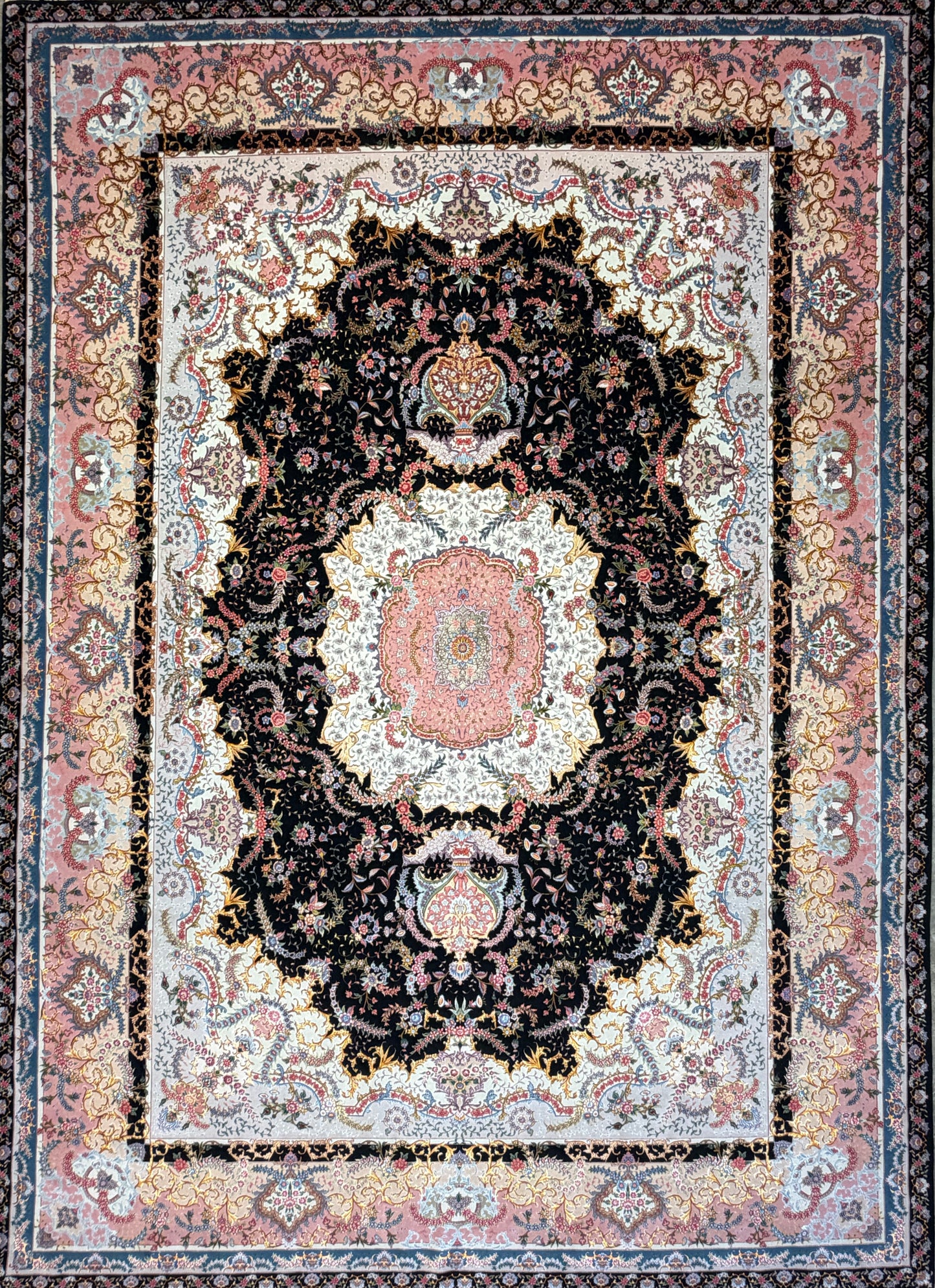 Hand-Knotted 80 Raj Persian Tabriz Rug - Signed Benam - 9’8”x13’8”