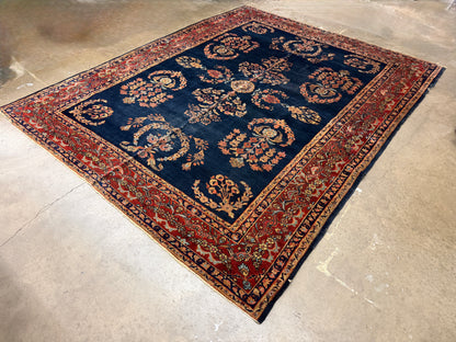 Hand-Knotted Antique Persian Sarouk Rug - 7’9”x9’10”