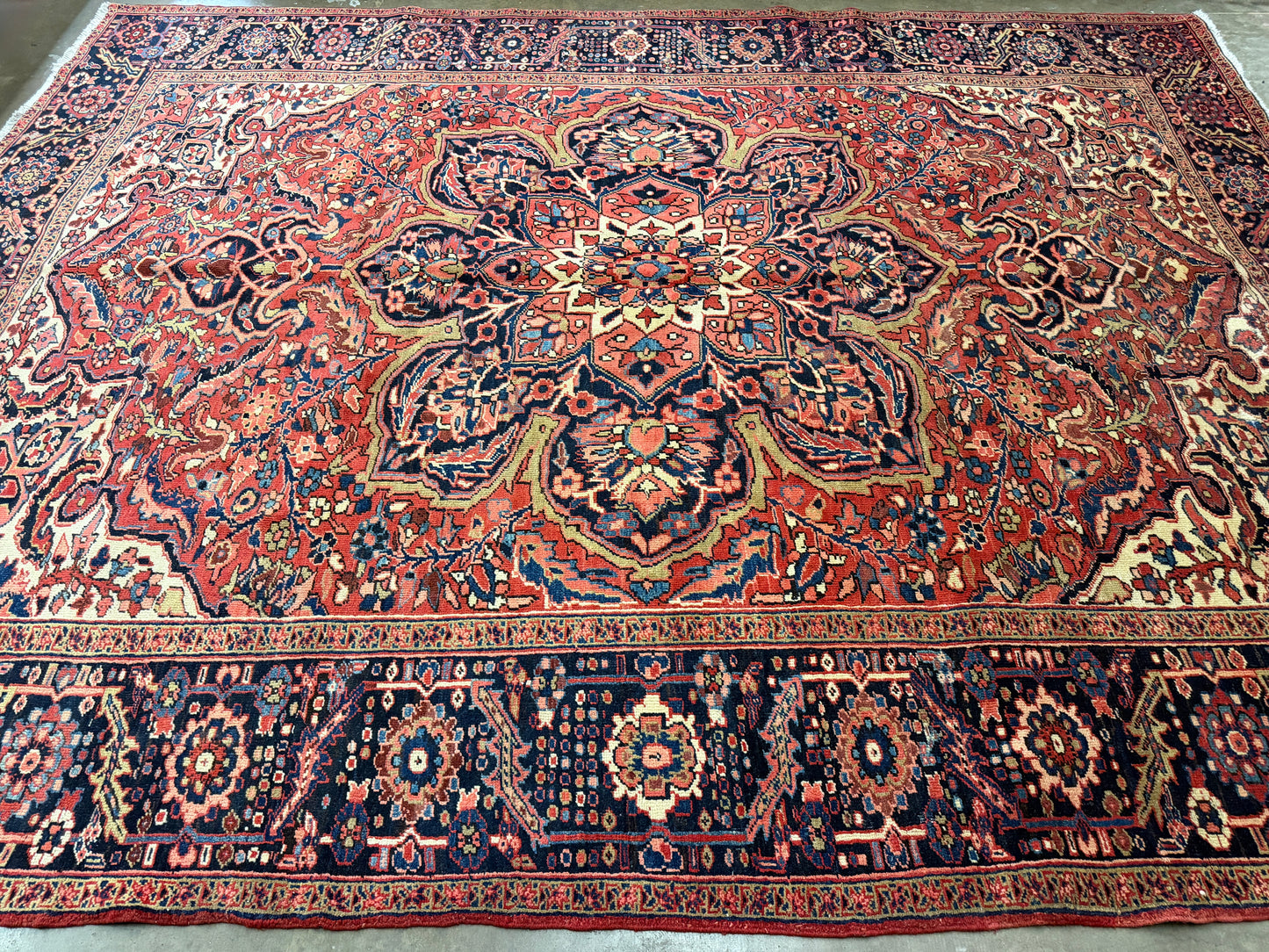 Hand-Knotted Persian Heriz Ahar Rug - 9’5”x12’3”