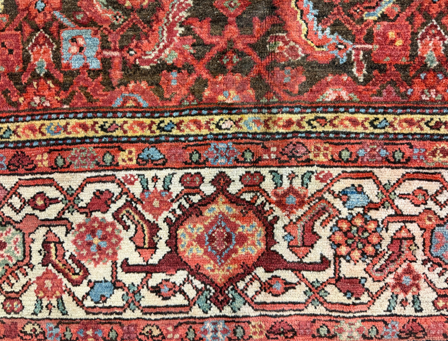 8’x15’4” Antique Hand-Knotted Very Fine Wool Persian Malayer Area Rug