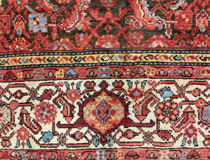8’x15’4” Antique Hand-Knotted Very Fine Wool Persian Malayer Area Rug