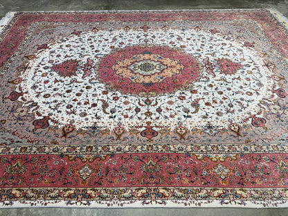 9’11”x13’6” Hand-Knotted 70 Raj Persian Tabriz Rug - Signed Aghajani