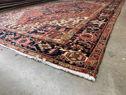Hand-Knotted Persian Heriz Rug - 8’6”x12’3”