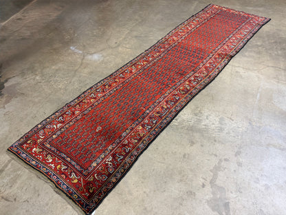 Antique Hand-Knotted Persian Kurdish Runner - 3’4”x13’