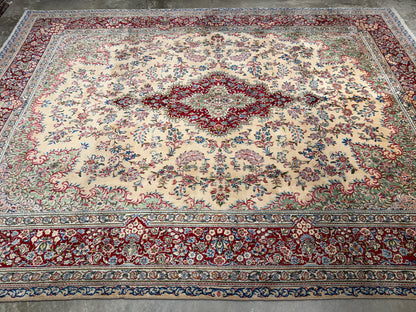 10’2”x13’9” Hand-Knotted Persian Kerman Signed Area Rug