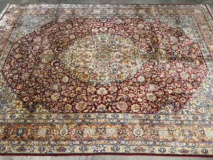Hand-Knotted 100% Kashmiri Silk Rug - 6’10”x9’11”