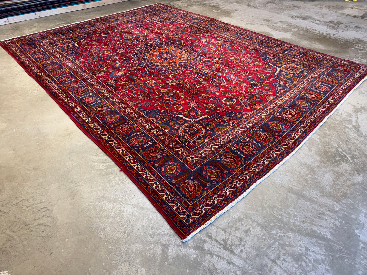 Antique Hand-Knotted Persian Mashad Rug - 9’6”x12’8”
