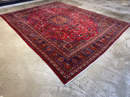 Antique Hand-Knotted Persian Mashad Rug - 9’6”x12’8”