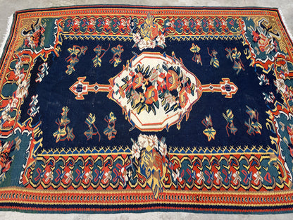 Antique Hand-Knotted Persian Senneh Rug - 4’6”x6’8”