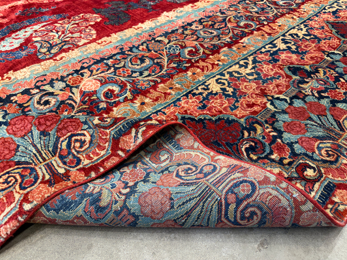 11’7”x12’10” Hand-Knotted Persian Sarouk Area Rug