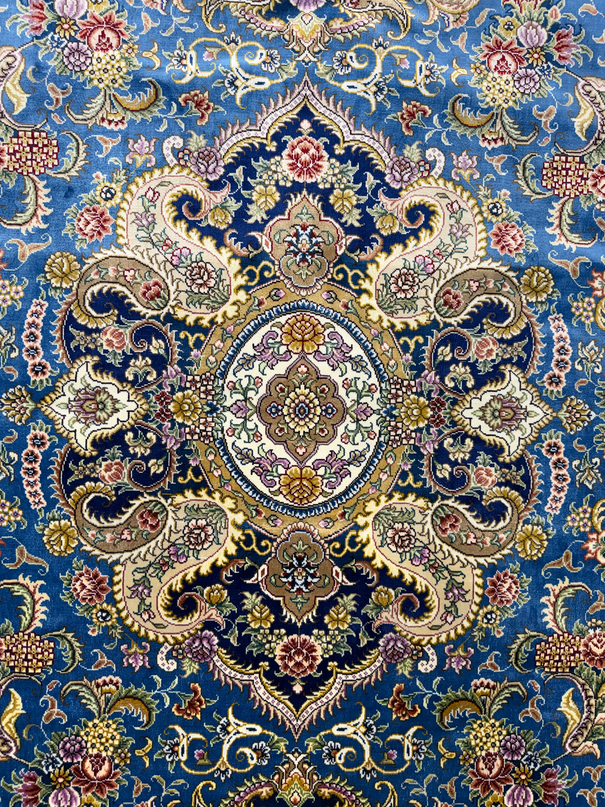 Hand-Knotted 100% Silk SinoPersian Rug - 6'x9'