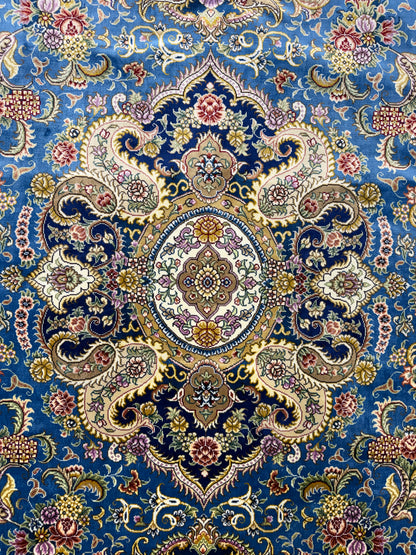 Hand-Knotted 100% Silk SinoPersian Rug - 6'x9'