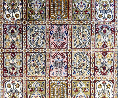 3x5 Luxurious Fine Hand-Knotted 100%Silk Persiane Qume Rug Handmade Gold