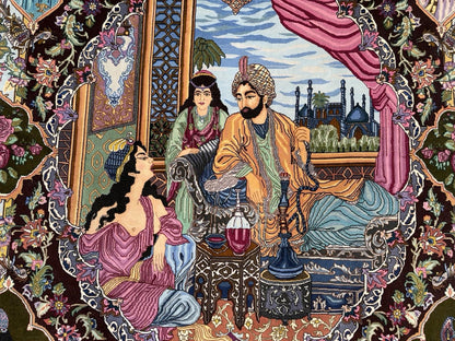 5’7”x7’10” Hand-knotted Pictorial Tabriz Rug