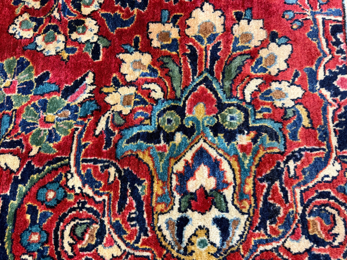 10’10”x15’6” Antique Hand-Knotted Fine Kork Wool Persian Sarouk Area Rug Handmade