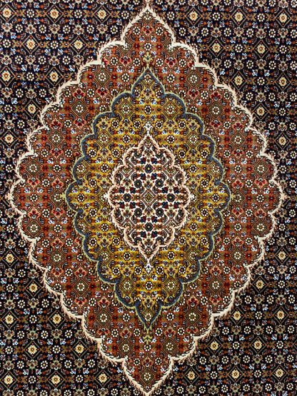 Hand-Knotted Persian Tabriz Mahi Rug - 5'1"x7'2"