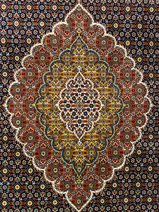 Hand-Knotted Persian Tabriz Mahi Rug - 5'1"x7'2"
