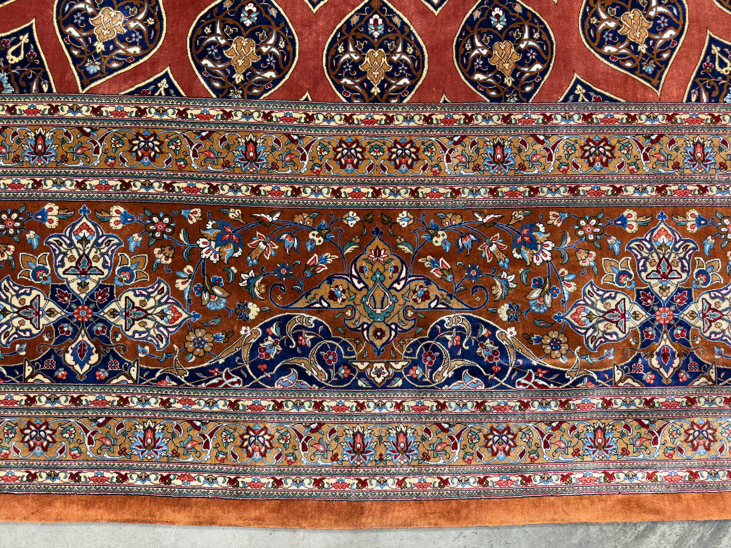 11’3”x16’5” Hand-Knotted 100% Silk Persian Qum Rug - Signed