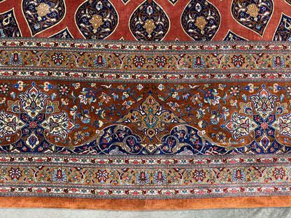11’3”x16’5” Hand-Knotted 100% Silk Persian Qum Rug - Signed