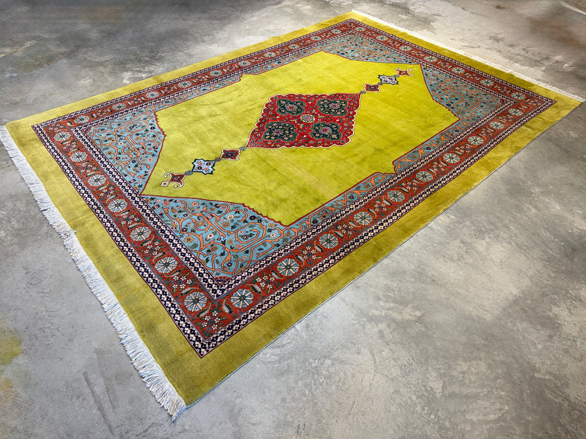 Hand-Knotted 60 Raj Persian Tabriz Rug - 8'2"x11'3"