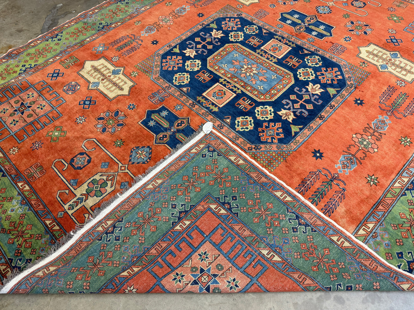 8’10”x11’ Hand-Knotted Wool Kazak Area Rug