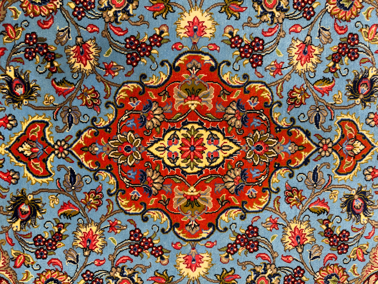 Hand-Knotted Persian Qum Rug - 3’6”x4’10”